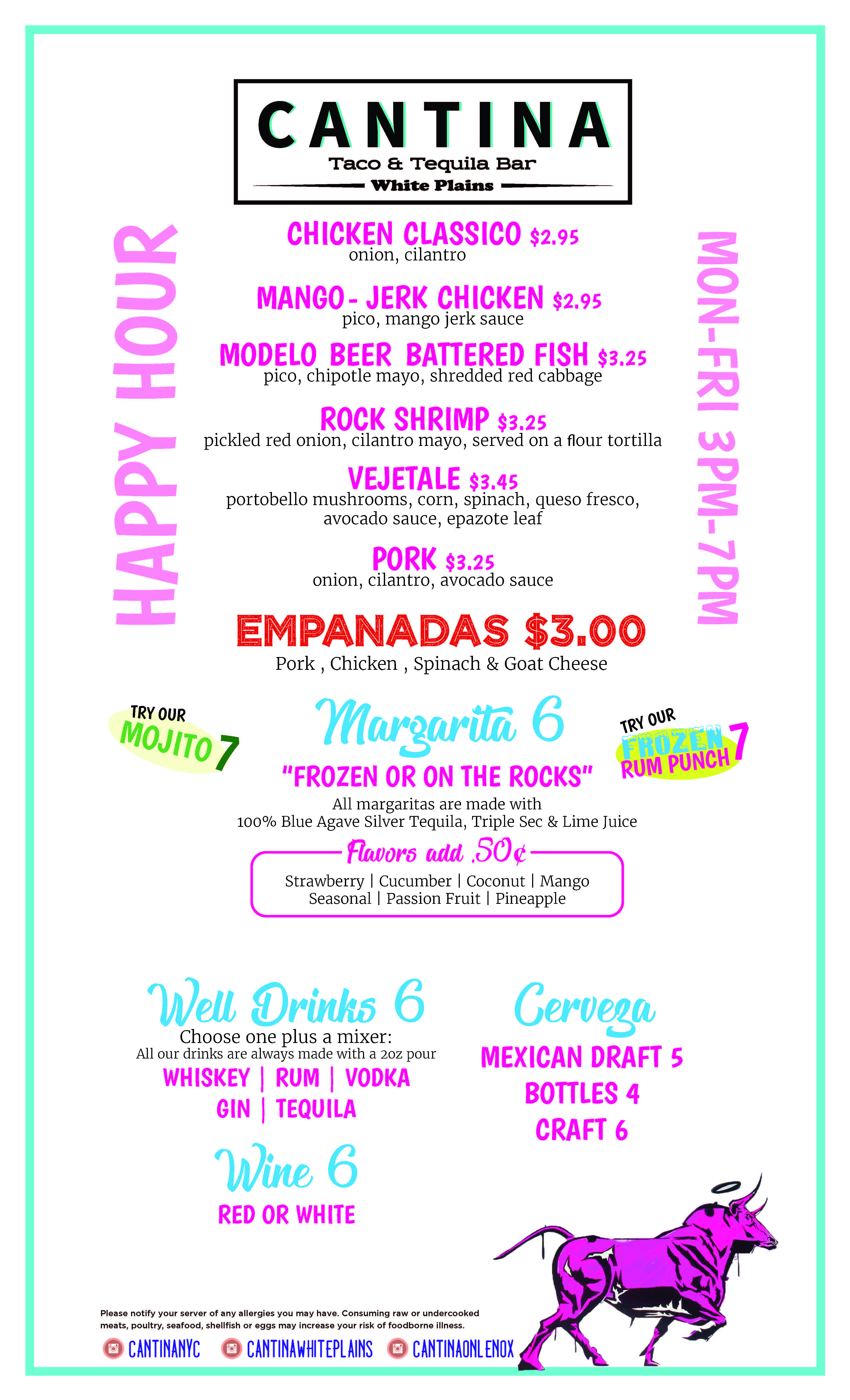 Menu Cantina White Plains Menu Cantina White Plains