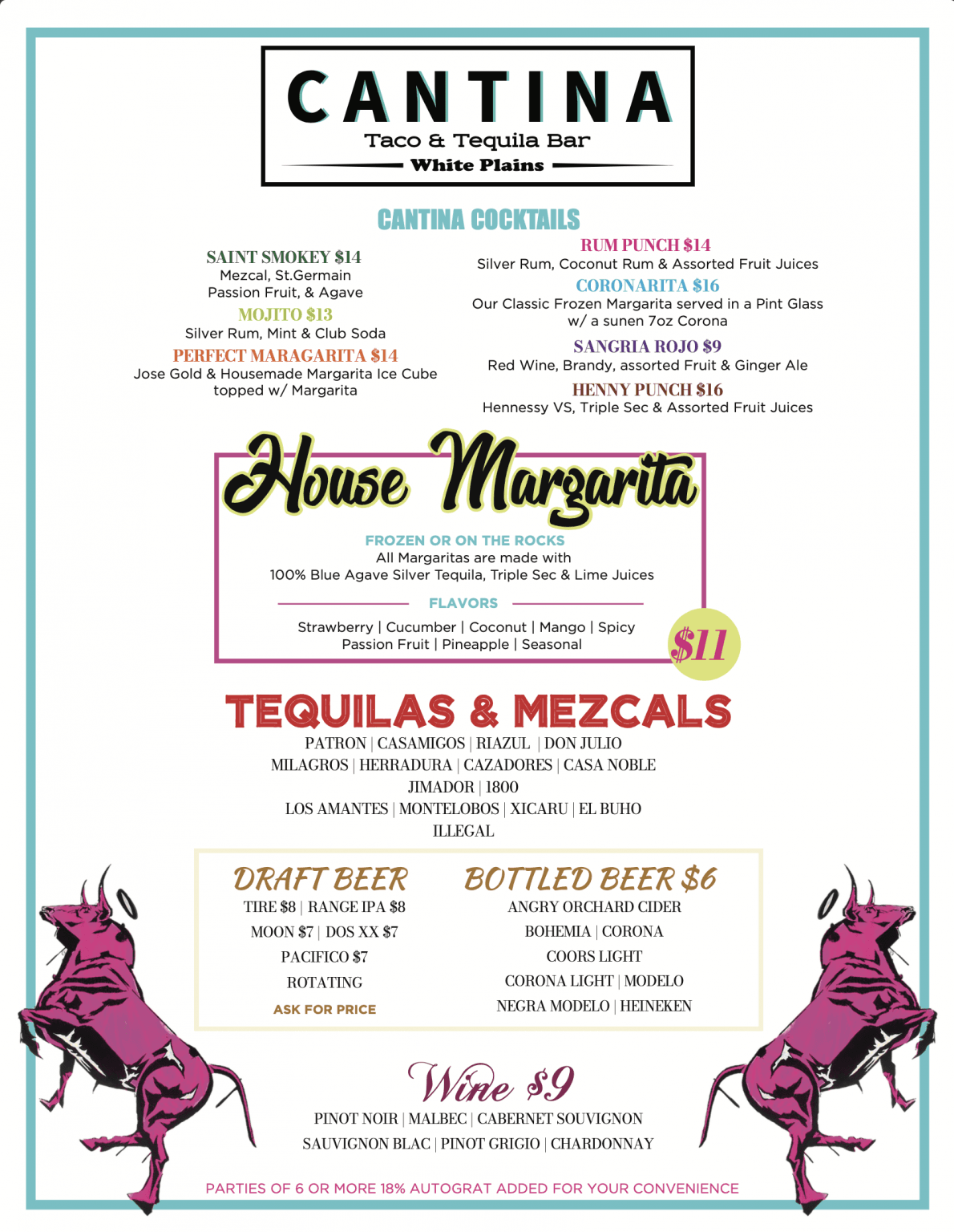 Menu Cantina White Plains